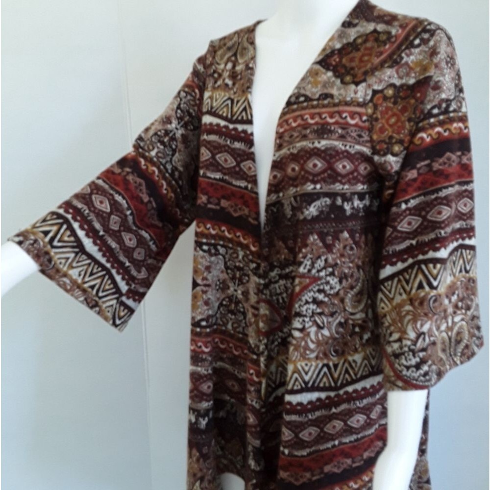 GIDDY UP GLAMOUR HI-LOW OPEN FRONT CARDIGAN SZ L